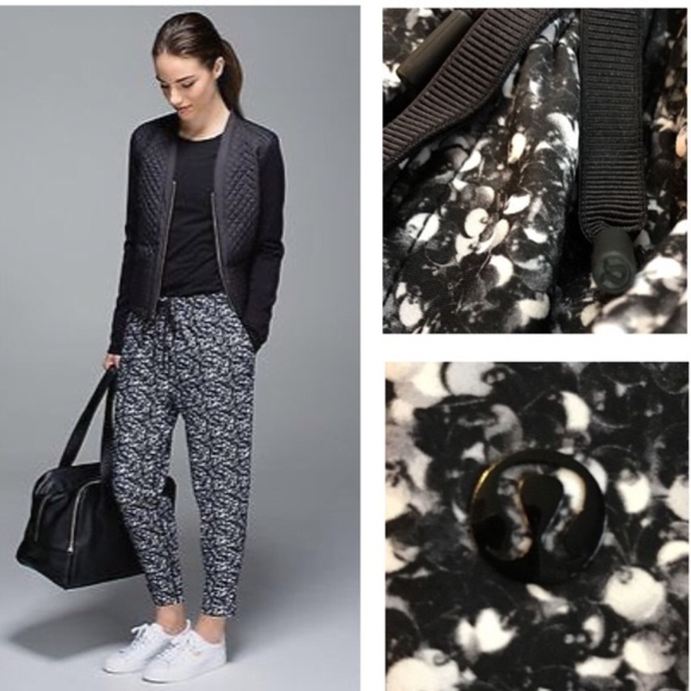COPY - Lululemon | jet crop in shimmy shimmer black white